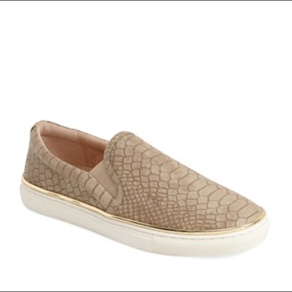 ‘Casey' Croc Embossed Taupe Sneaker